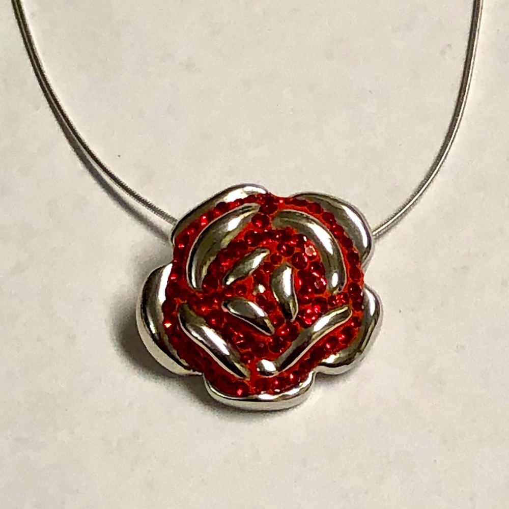 Sterling Silver Rose Necklace